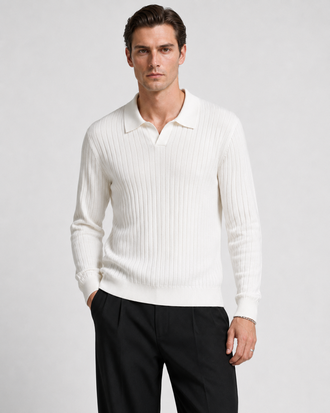 Men’s Old-Money Style Cool-Touch Ribbed Knit Top