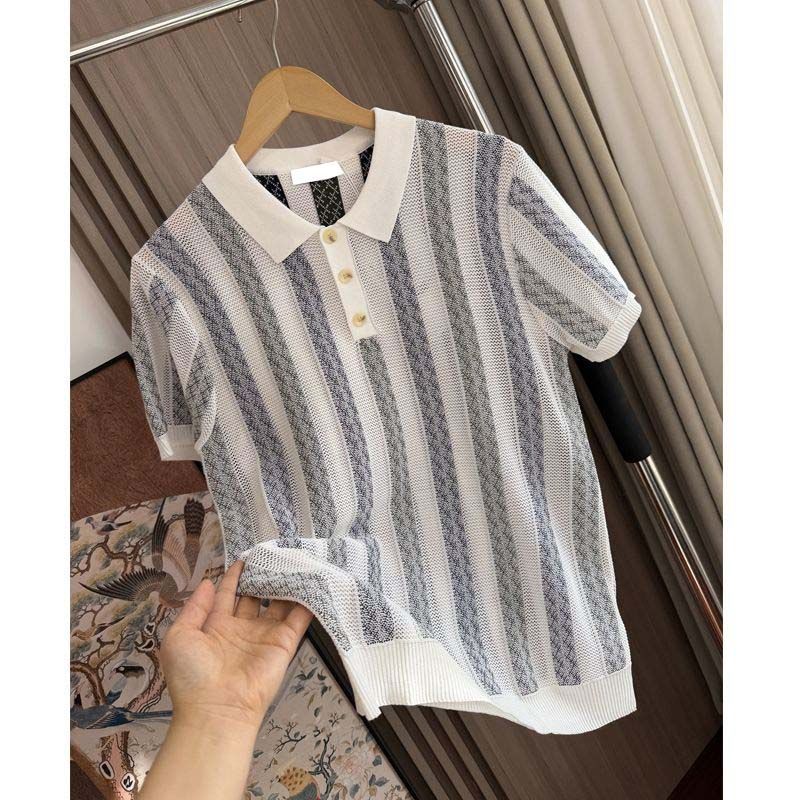 Men’s Old-Money Style Cool-Touch Mesh Knit Shirt