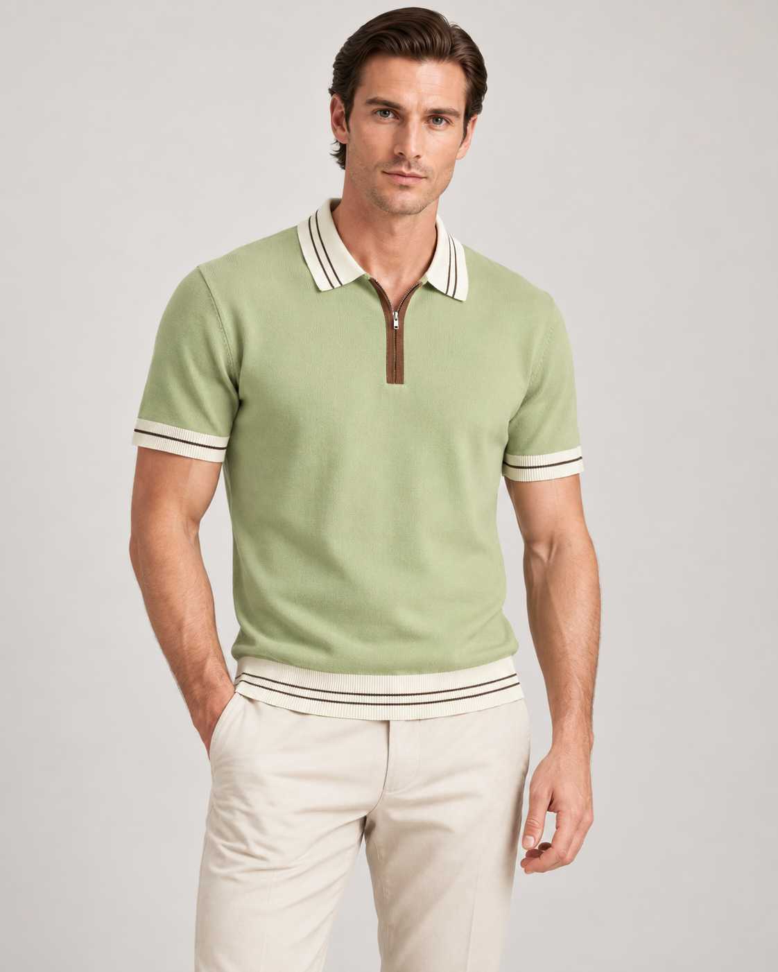 Men’s Old-Money Style Cool-Touch Mesh Polo Shirt