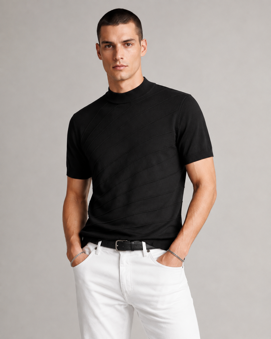 Men’s Old Money Stripe Knit Short Sleeve