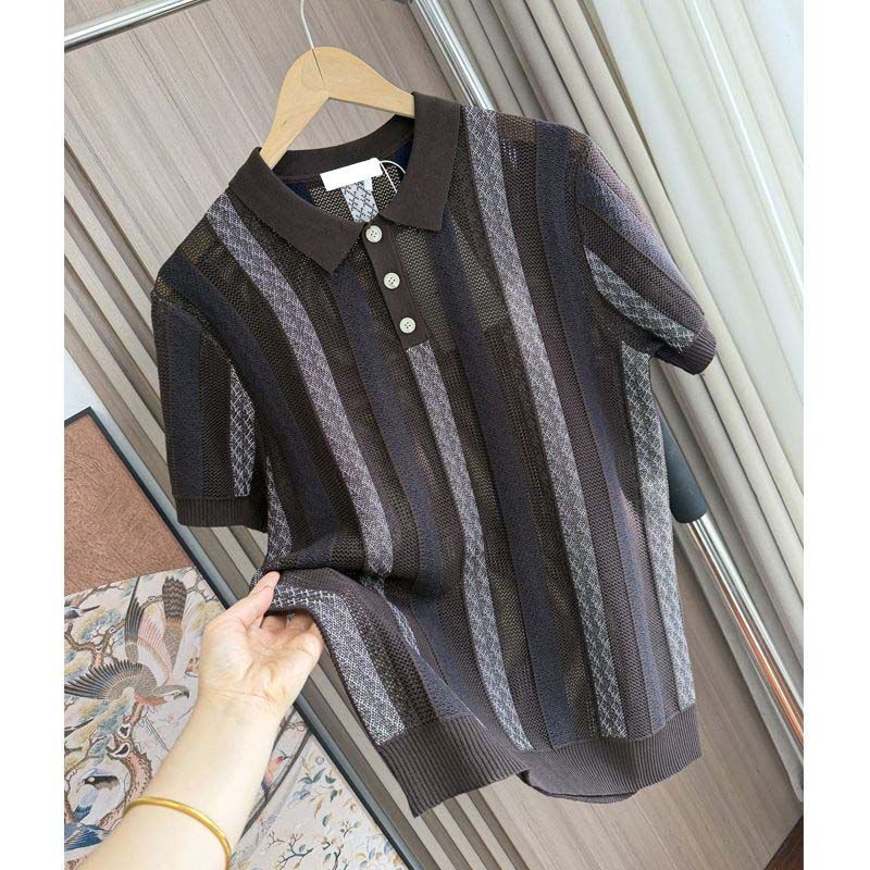 Men’s Old-Money Style Cool-Touch Mesh Knit Shirt