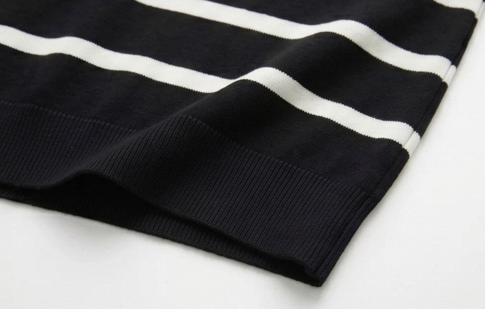 Men's Cooling Horizontal Stripe Knit Short Sleeve Shirt