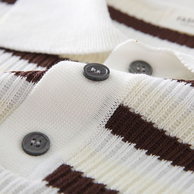 Men's Cooling Contrast Stripe Knit Polo