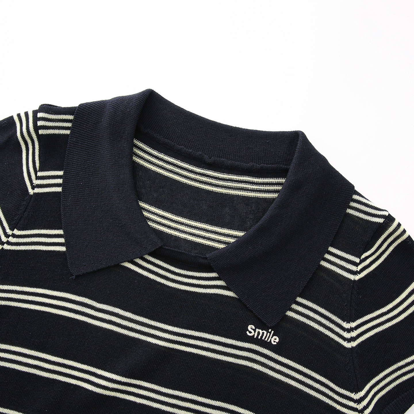 Women's Lyocell Linen Blend Striped Knit Polo