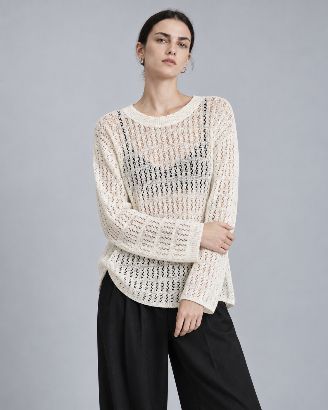 Women’s Klein Blue Openwork Knit Cover-Up