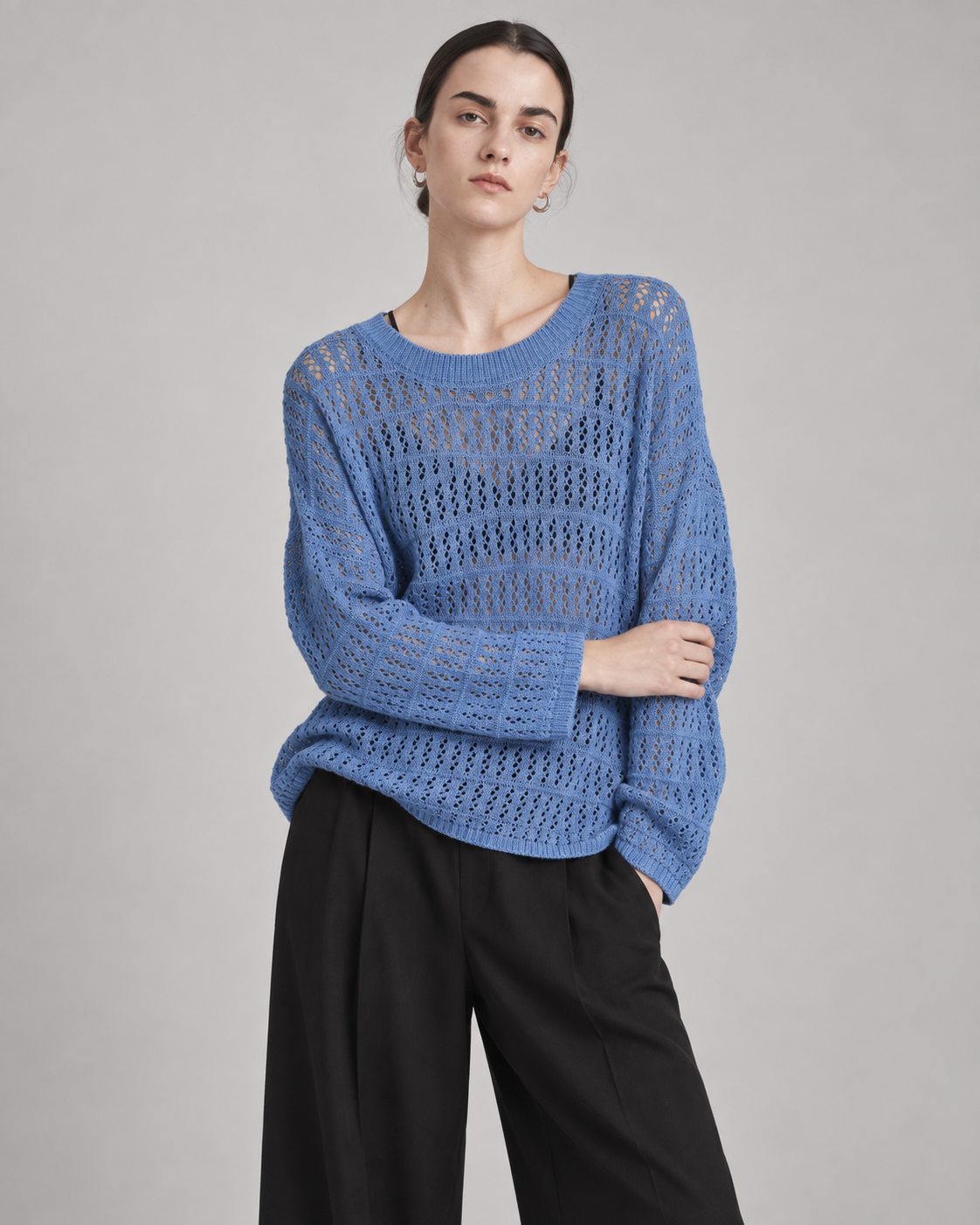 Women’s Klein Blue Openwork Knit Cover-Up
