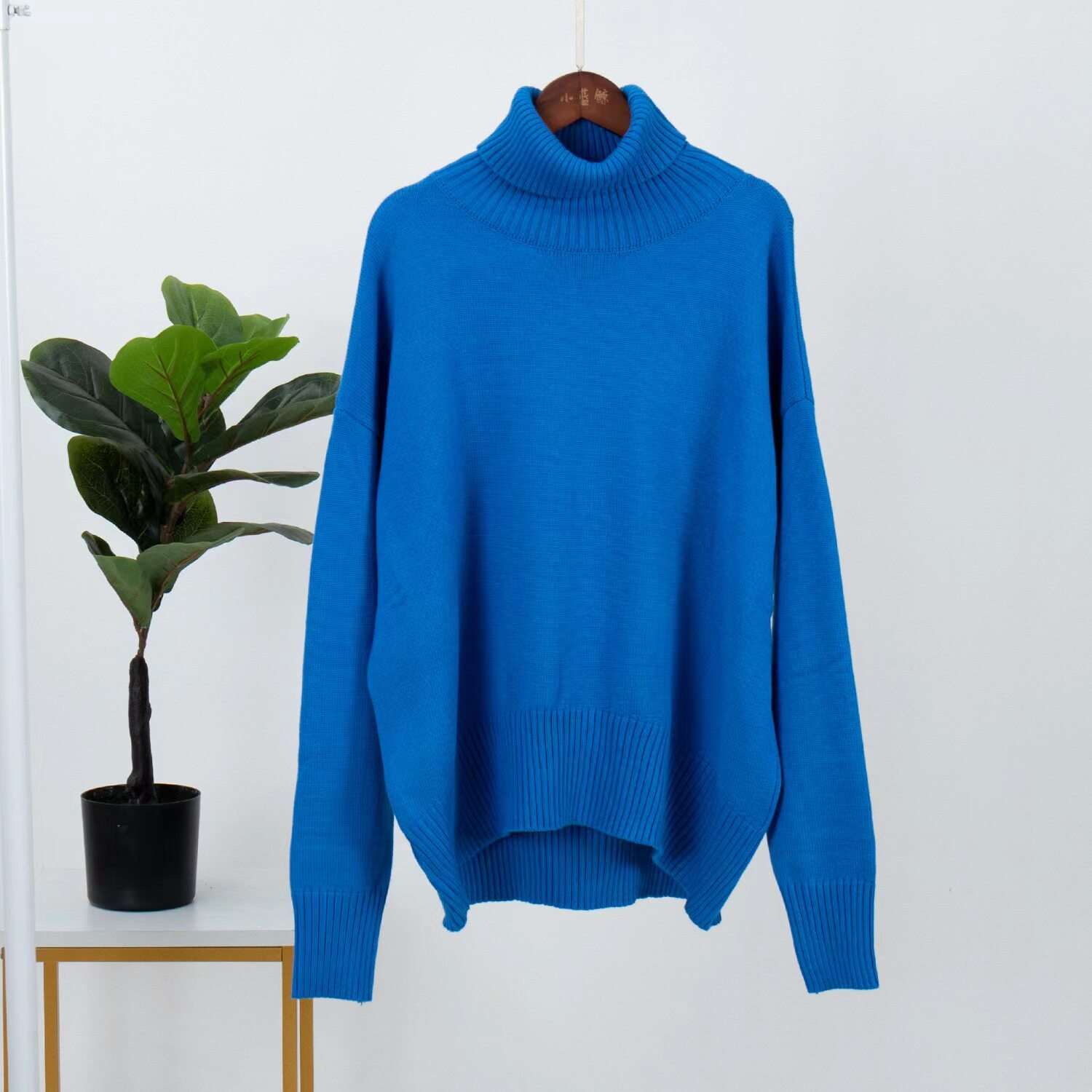 Women's Solid Turtleneck Knit Sweater
