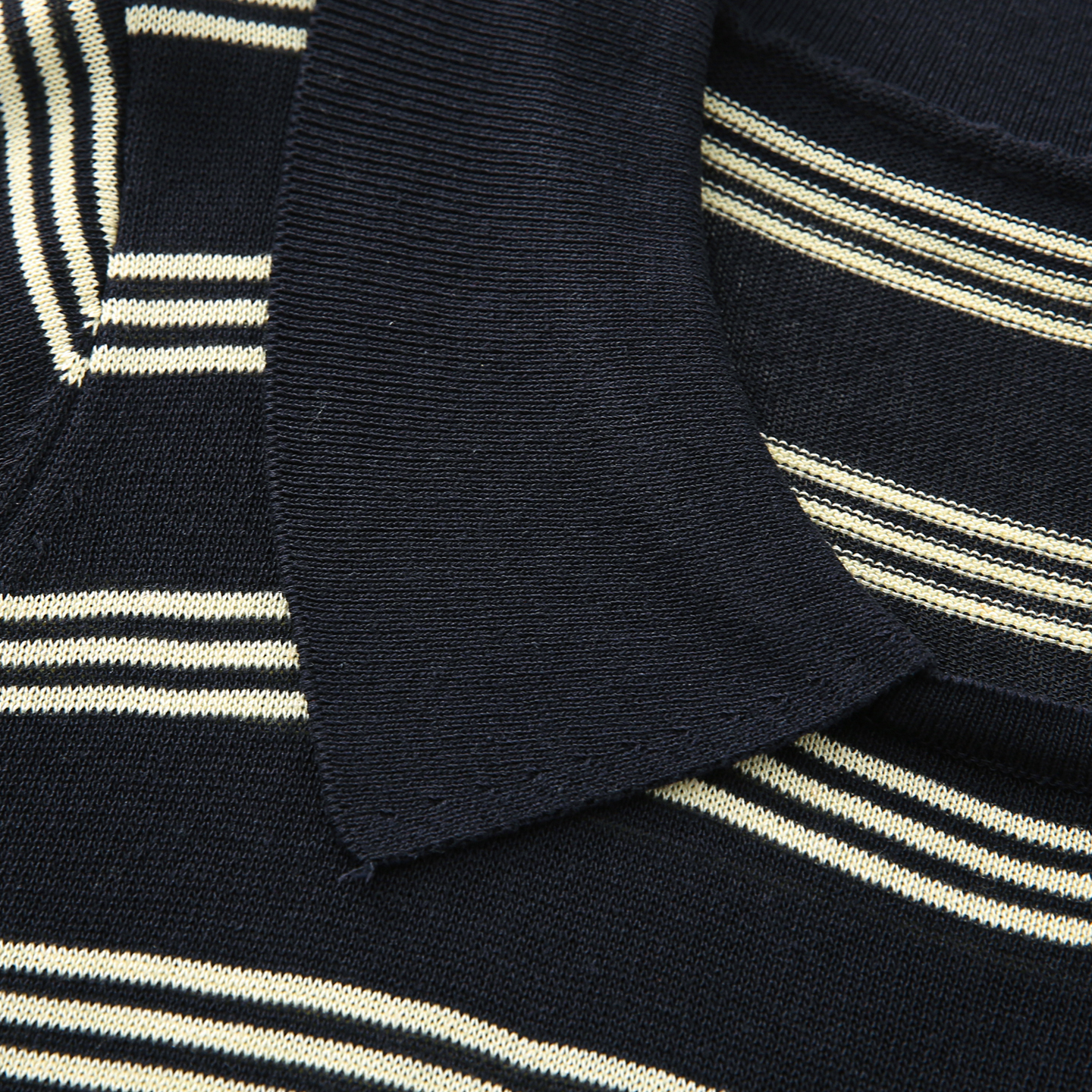 Women's Lyocell Linen Blend Striped Knit Polo