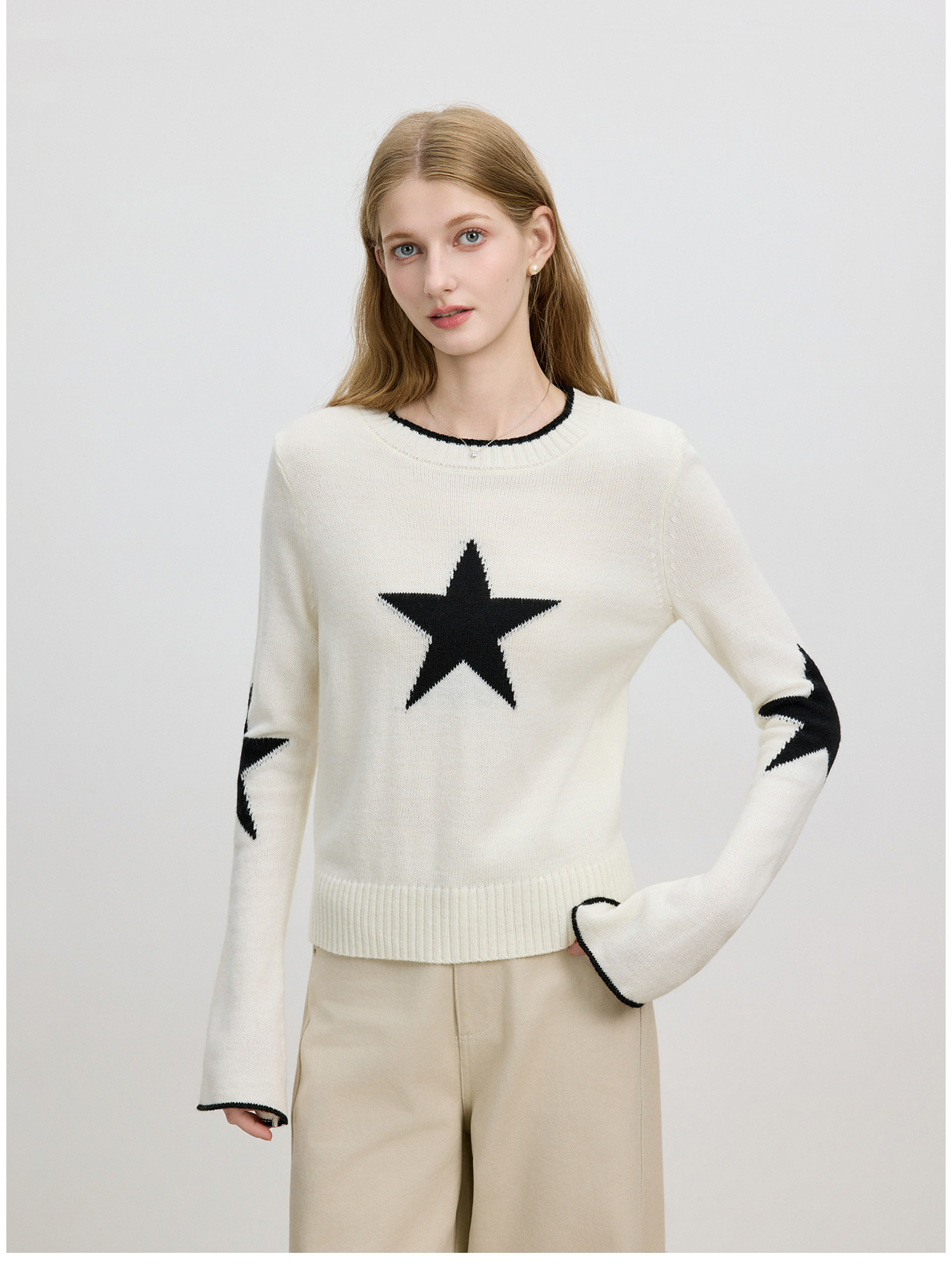 Women's Star Jacquard Knit Sweater