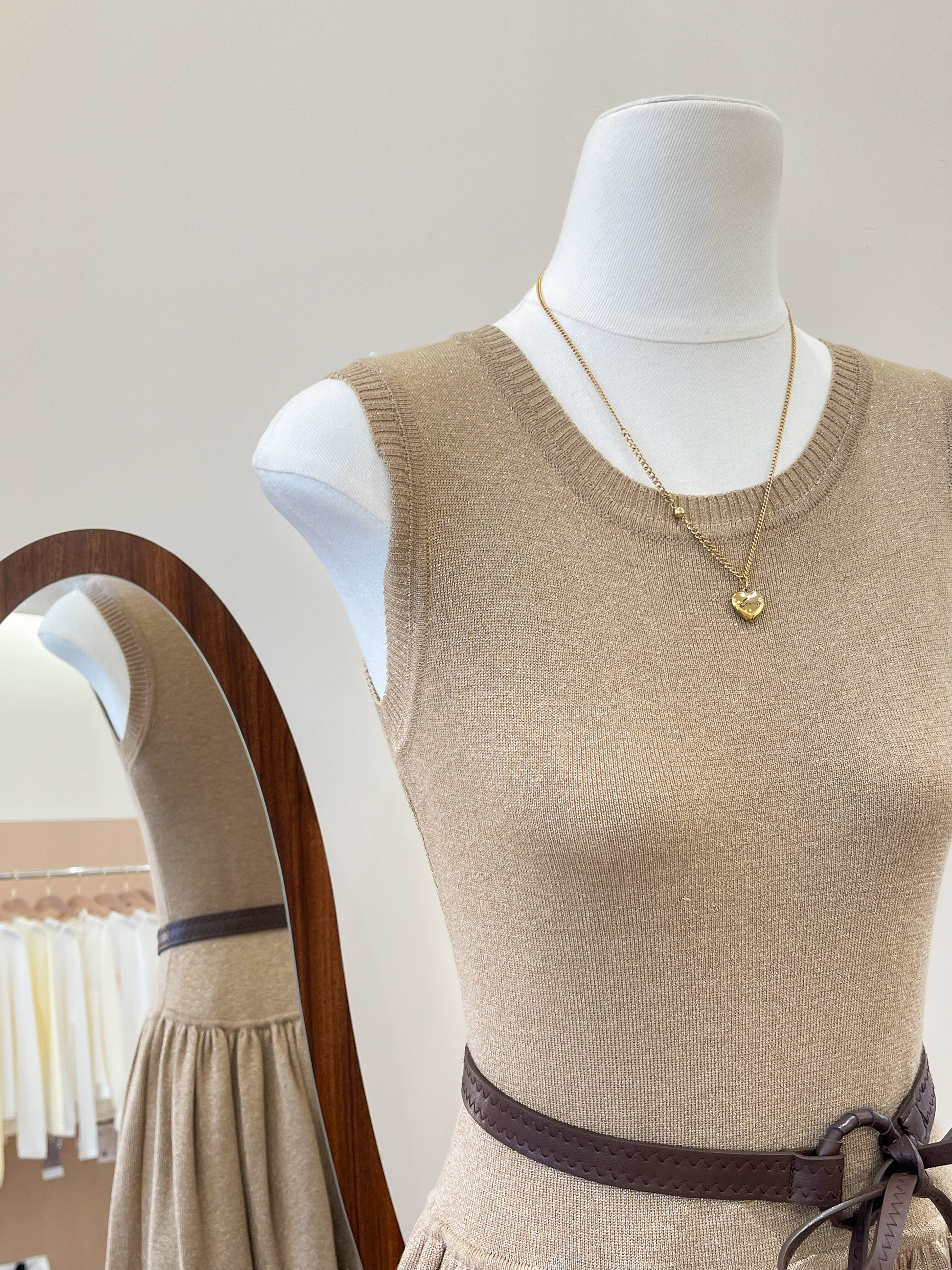 Women’s Belted Knit Sleeveless Mini Dress