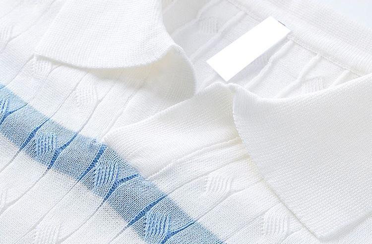 Men’s Old-Money Style Cable-Knit Polo Shirt