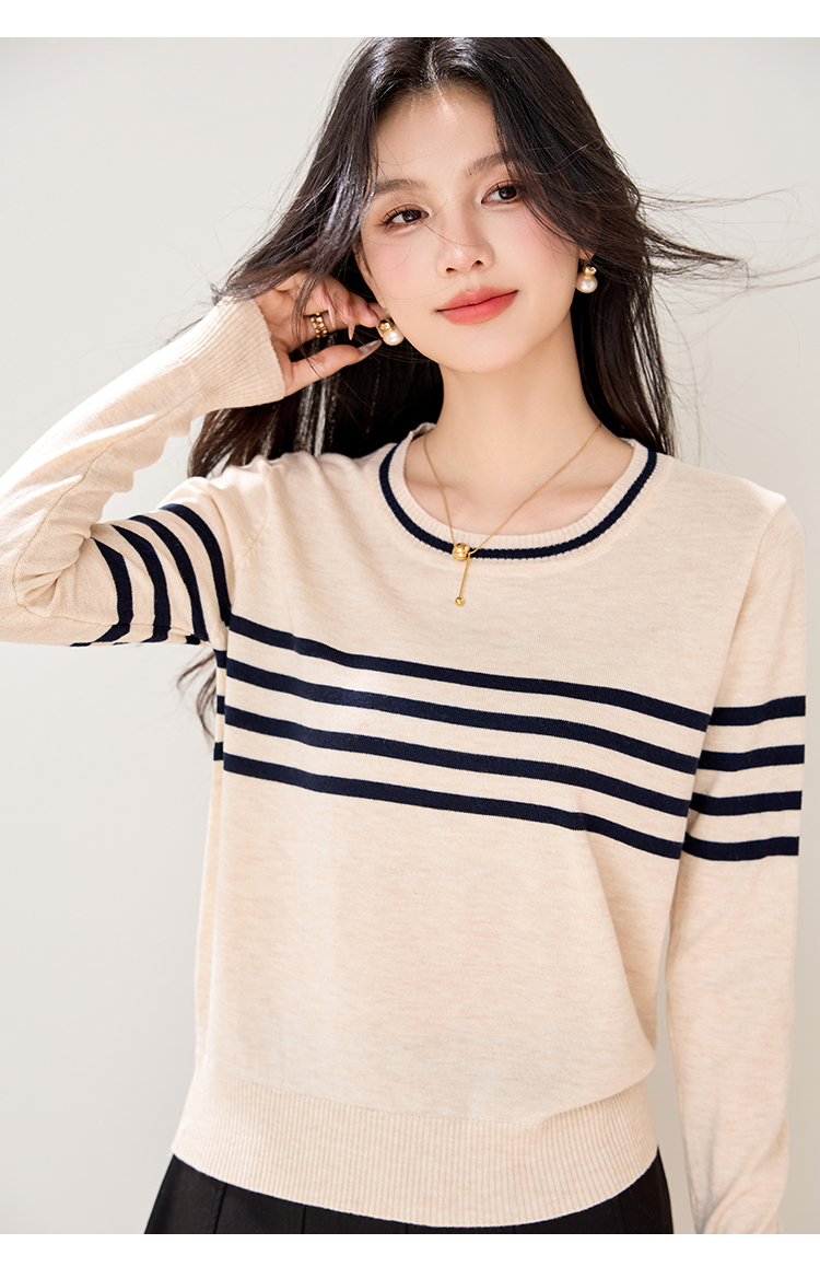 Women's Striped Jacquard Knit Sweater