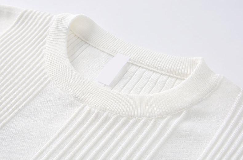 Men's Cooling Vertical Rib Knit Short Sleeve Shirt
