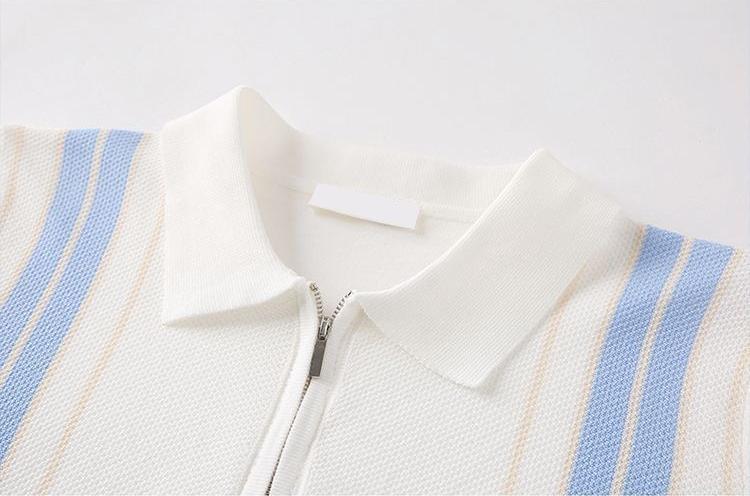Men's Cooling Honeycomb Knit Half Zip Polo Shirt