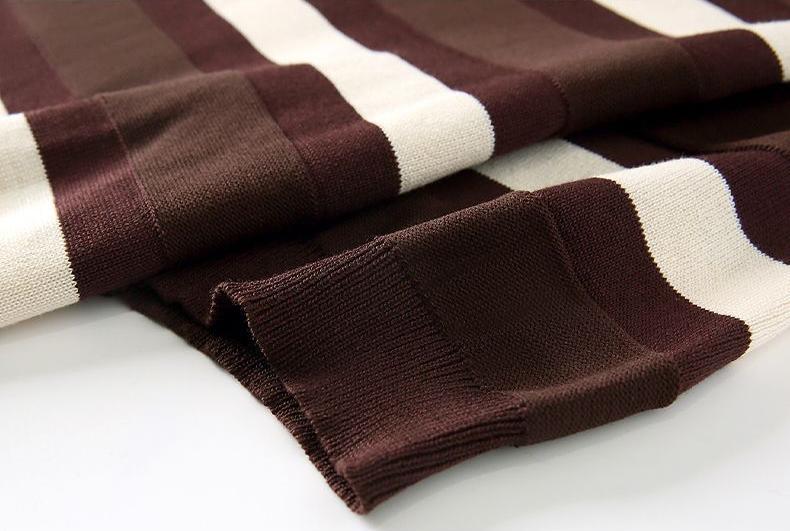 Men's Cooling Striped Knit Crew Neck Shirt