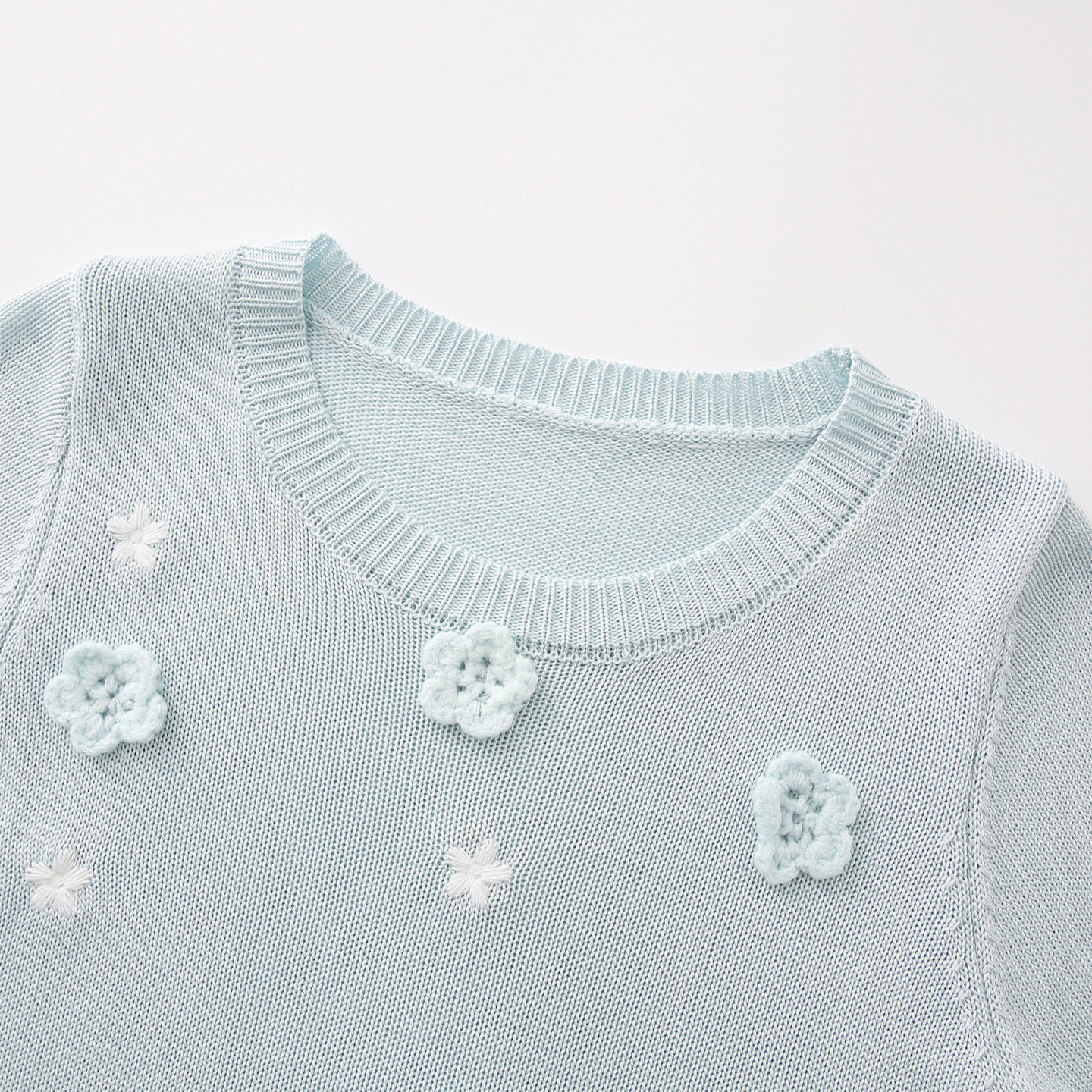 Women Summer Handmade 3D Floral Knit Top