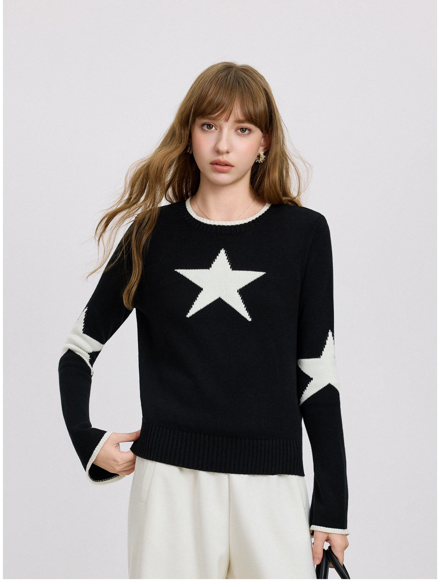 Women's Star Jacquard Knit Sweater