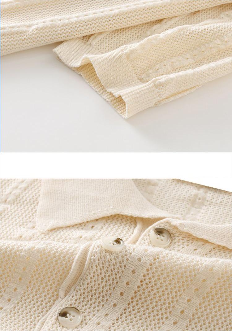 Men’s Textured Knit Polo Shirt Short Sleeve