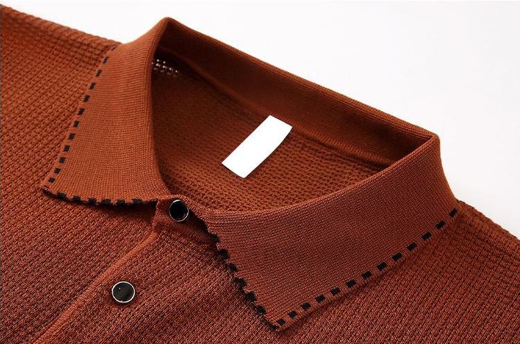 Men’s Old-Money Style Waffle Knit Polo Shirt