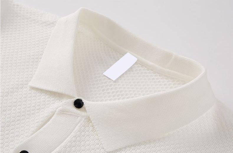 Men’s Old-Money Style Cool-Touch Diamond Knit Polo Shirt