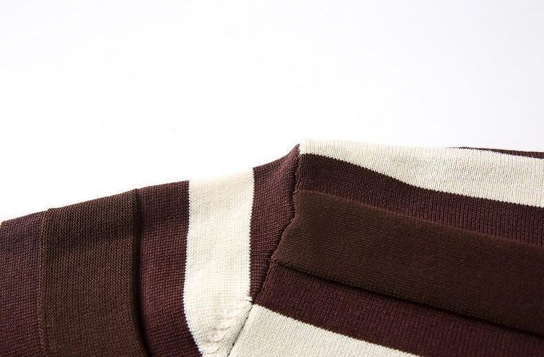 Men's Cooling Striped Knit Crew Neck Shirt