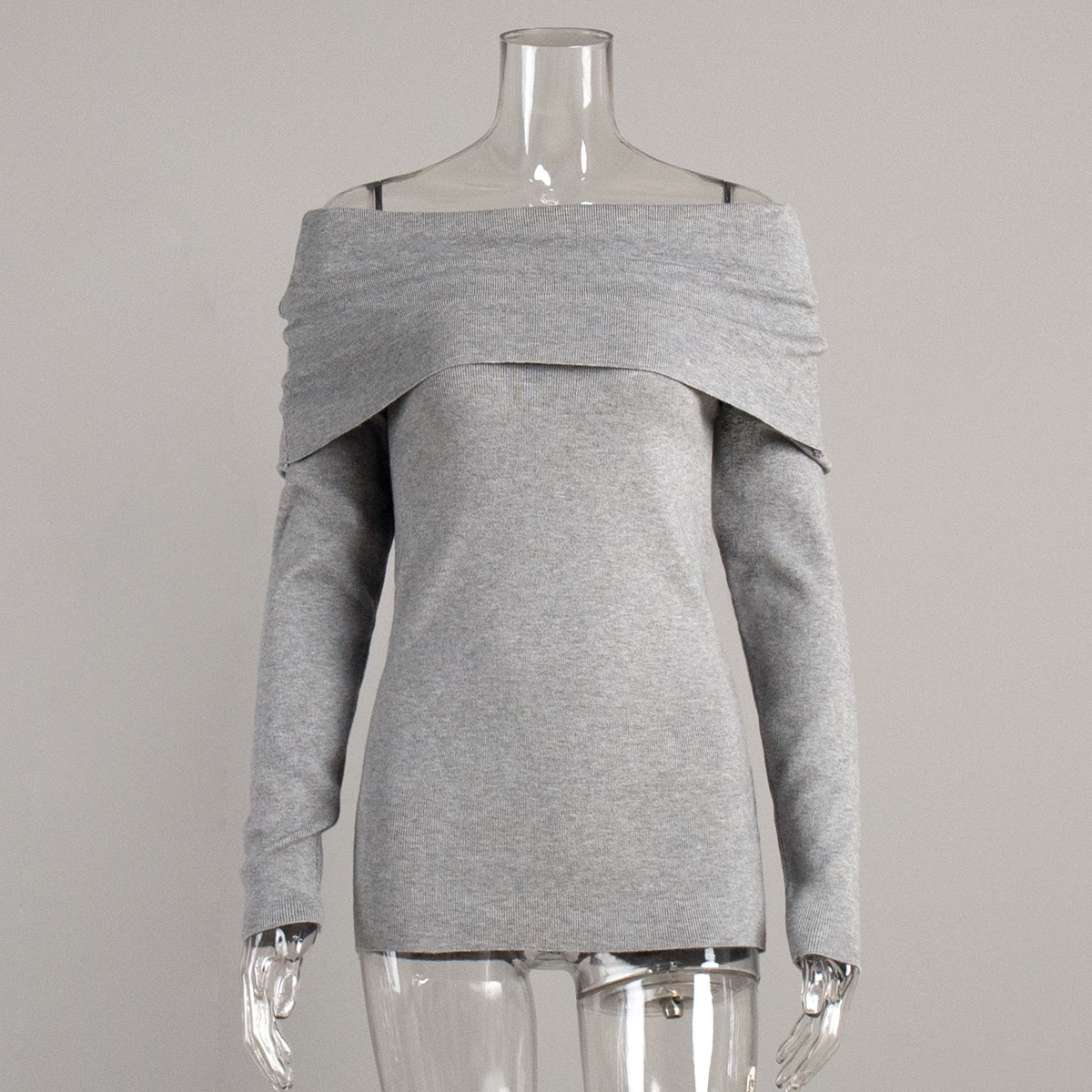 Women's Off Shoulder Slim Fit Knit Sweater