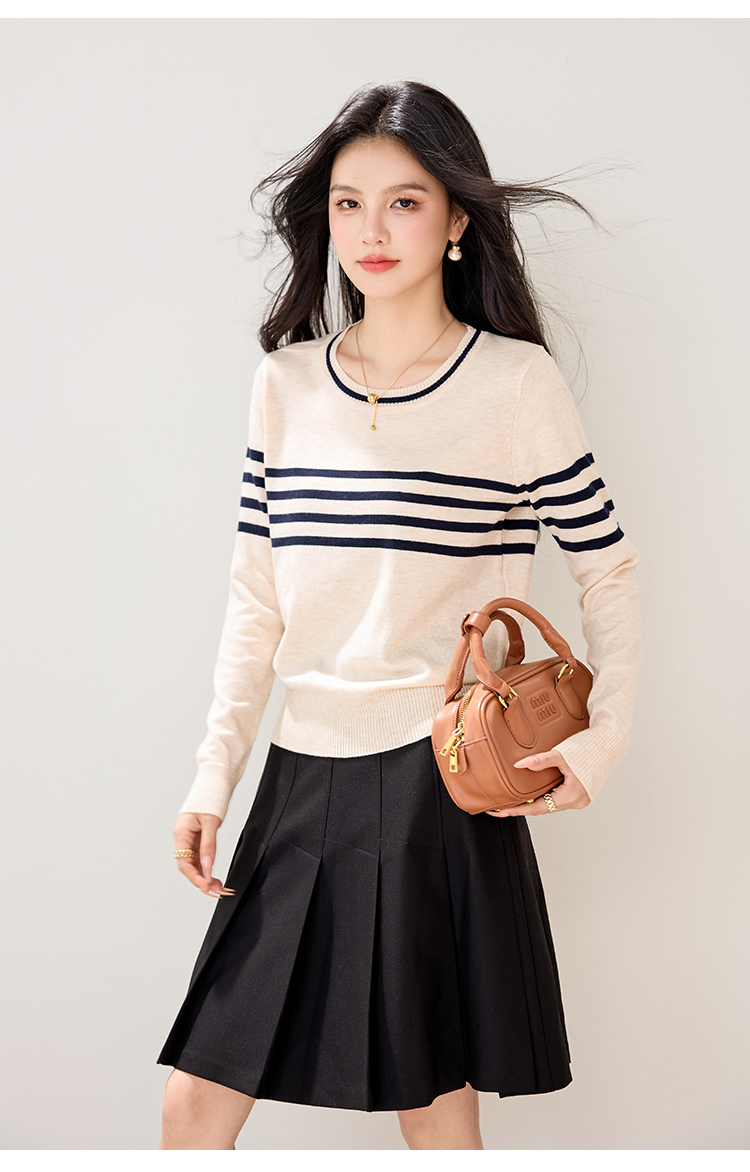 Women's Striped Jacquard Knit Sweater