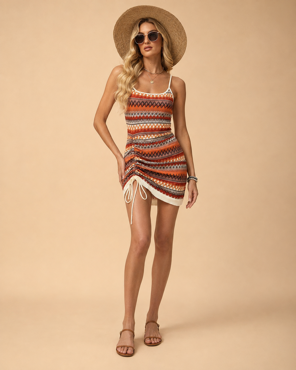 Women’s Colorful Striped Knit Cami Dress