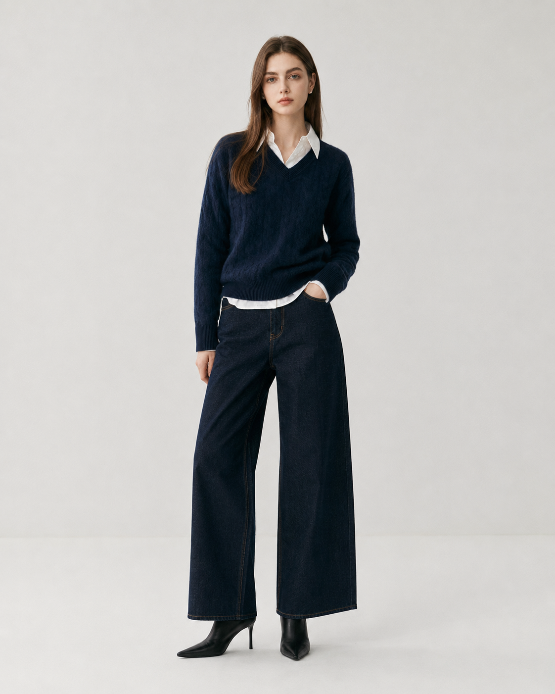 Women's Cashmere Blend Cable Knit Sweater