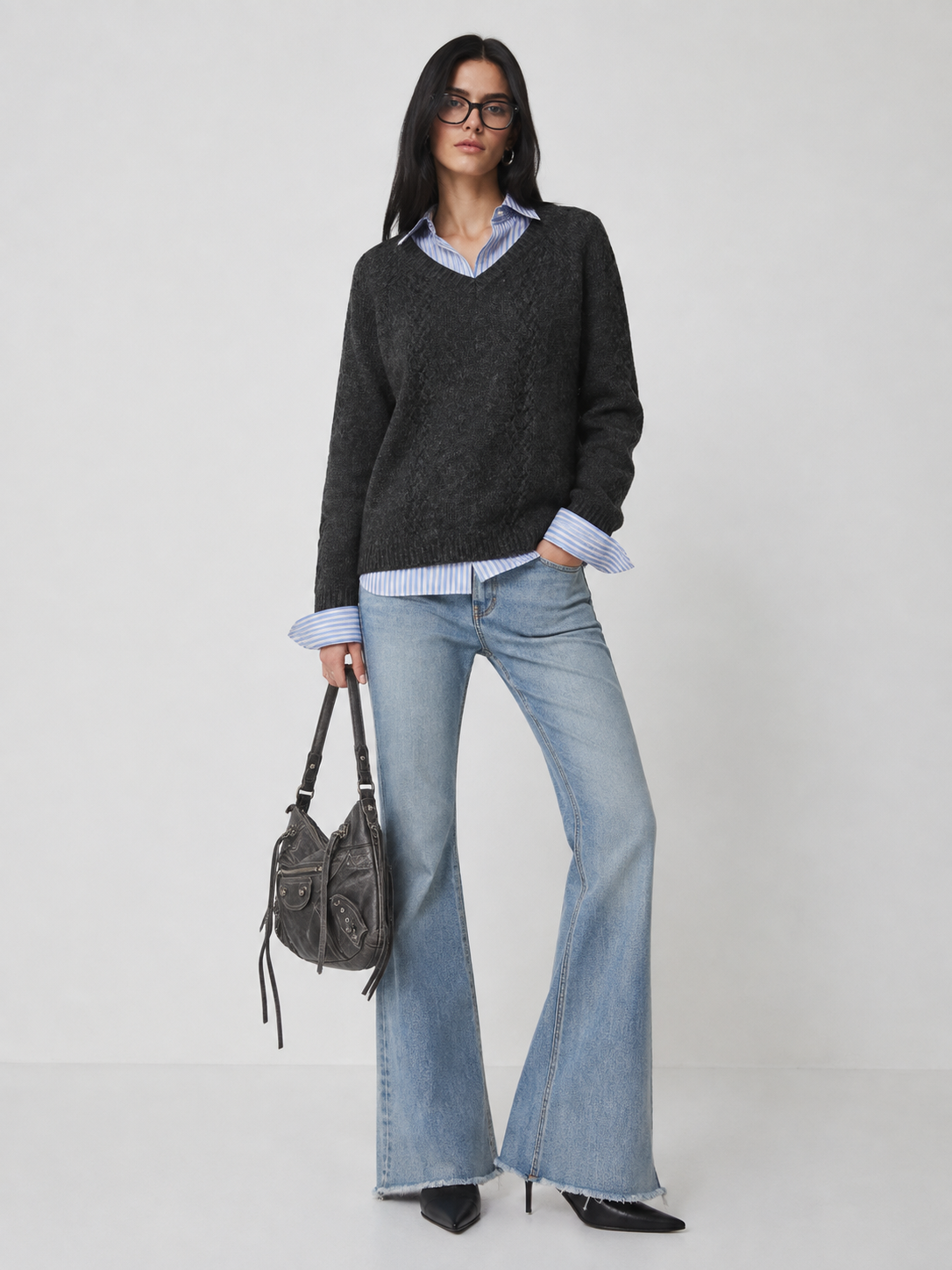 Women’s French Style Wool Blend Knit Sweater