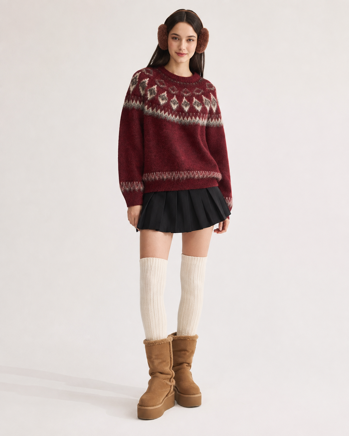 Unisex Red Fair Isle Christmas Sweater