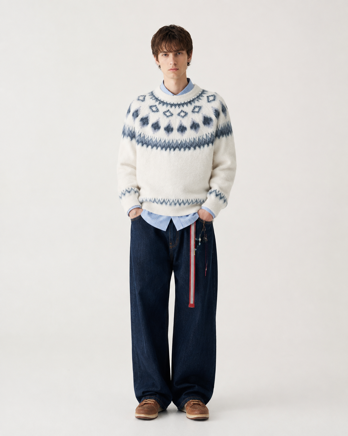 Unisex Red Fair Isle Christmas Sweater