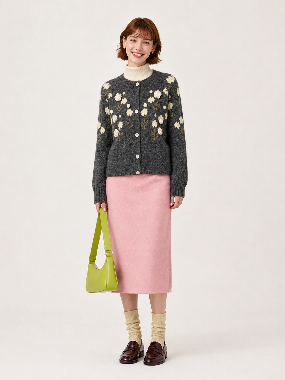 Women’s Floral Knit Cardigan Sweater