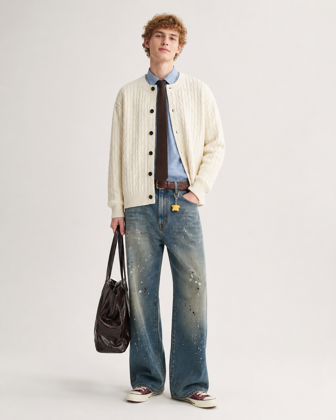 Unisex Cable Knit Cardigan Sweater Vintage Chunky Knit Coats