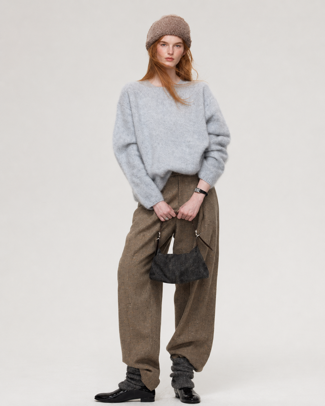 100% Merino Wool Sweater Hand Brushed Fluffy Knit Pullover