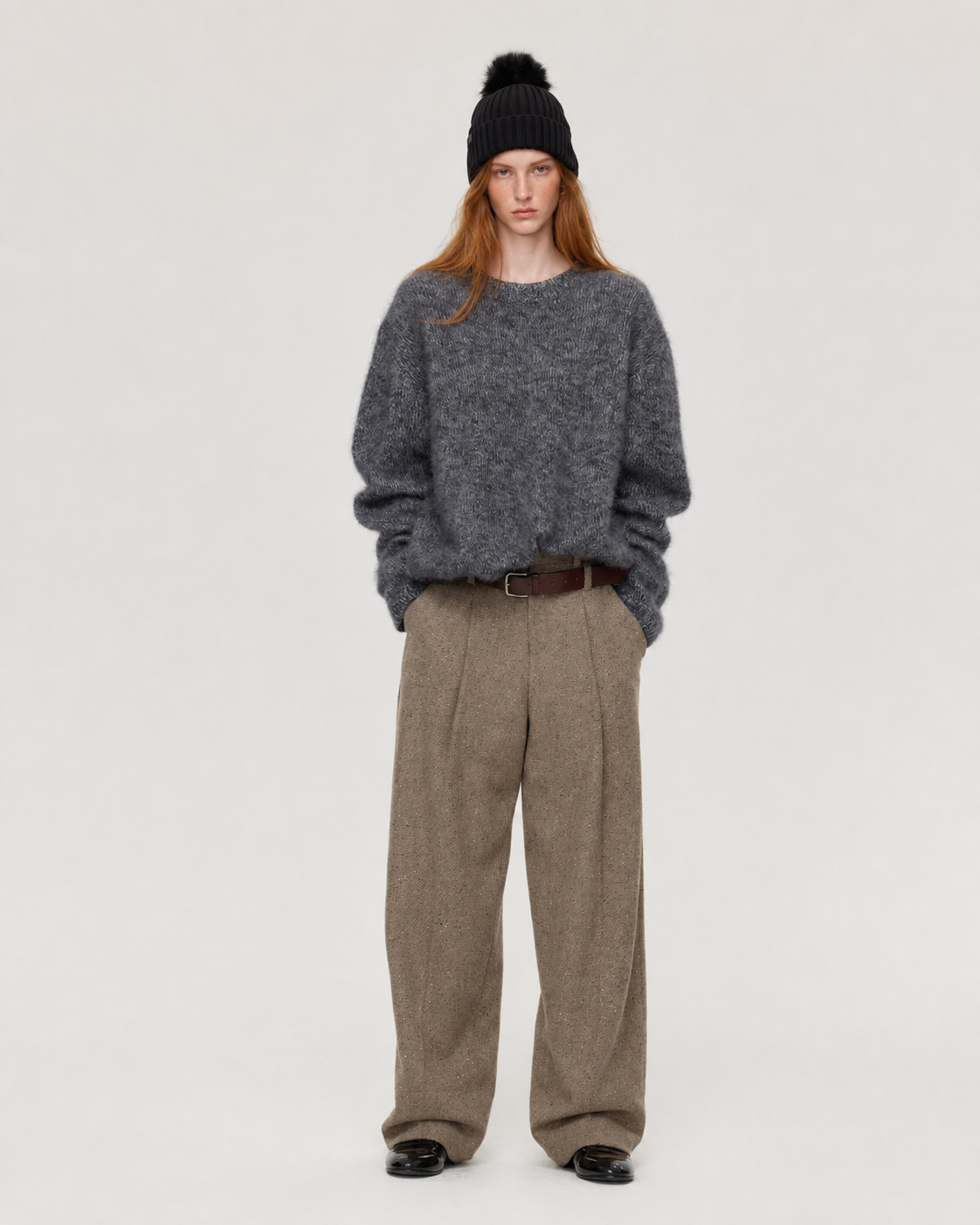 100% Merino Wool Sweater Hand Brushed Fluffy Knit Pullover