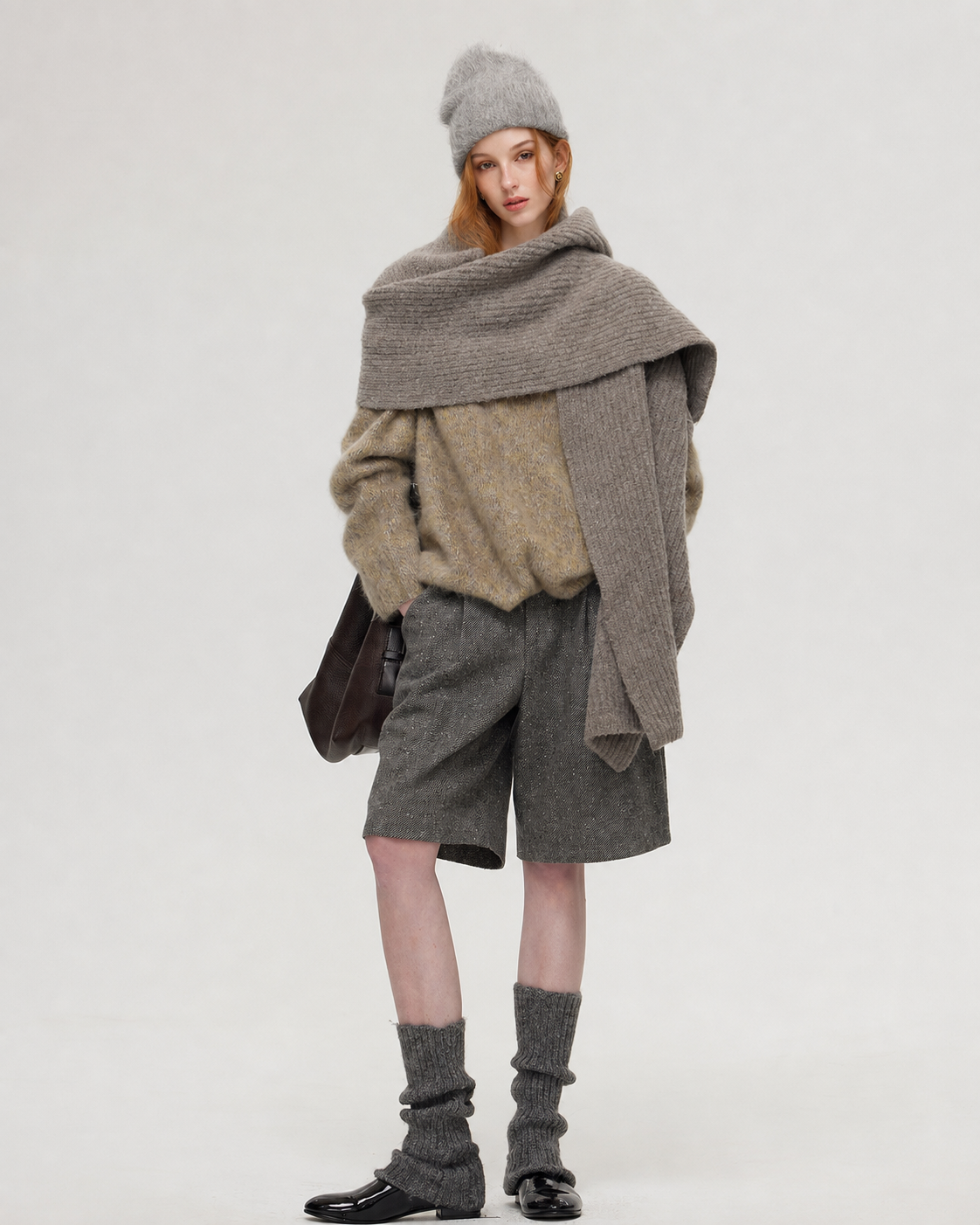 100% Merino Wool Sweater Hand Brushed Fluffy Knit Pullover