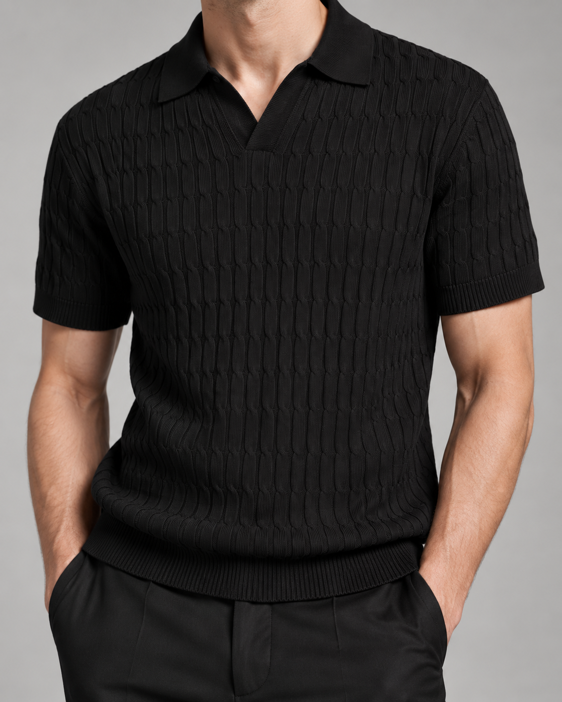 Men’s Old-Money Style Cool-Touch Honeycomb Knit Polo