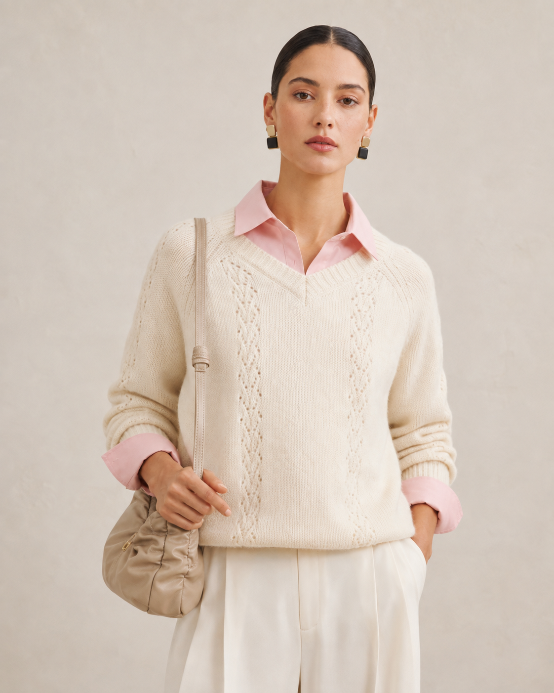 Women’s French Style Wool Blend Knit Sweater