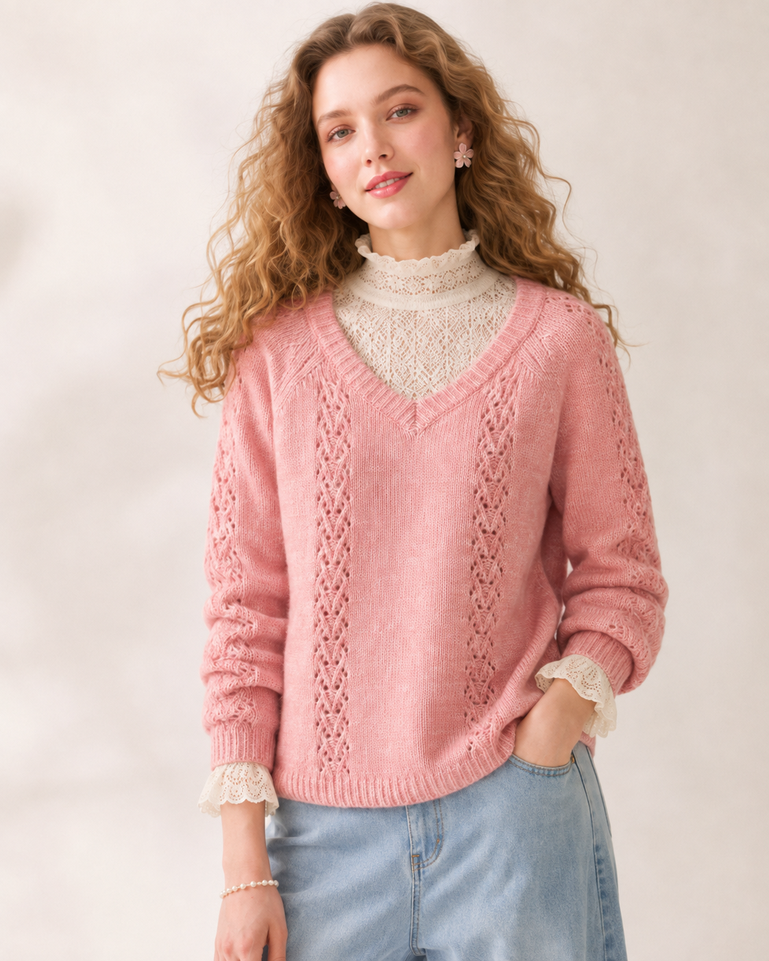 Women’s French Style Wool Blend Knit Sweater