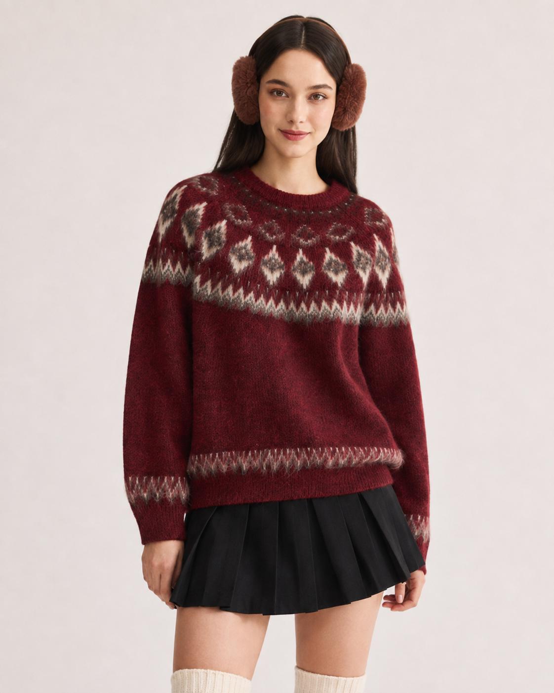 Unisex Red Fair Isle Christmas Sweater