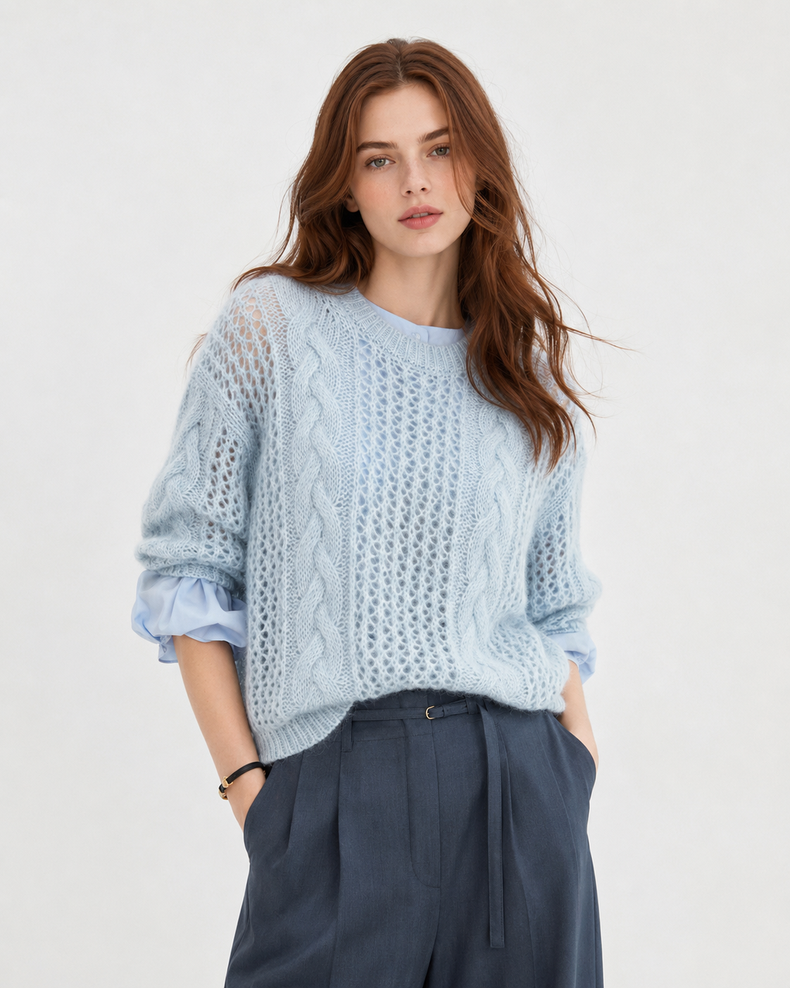 Women’s Mohair Wool Blend Knit Sweater