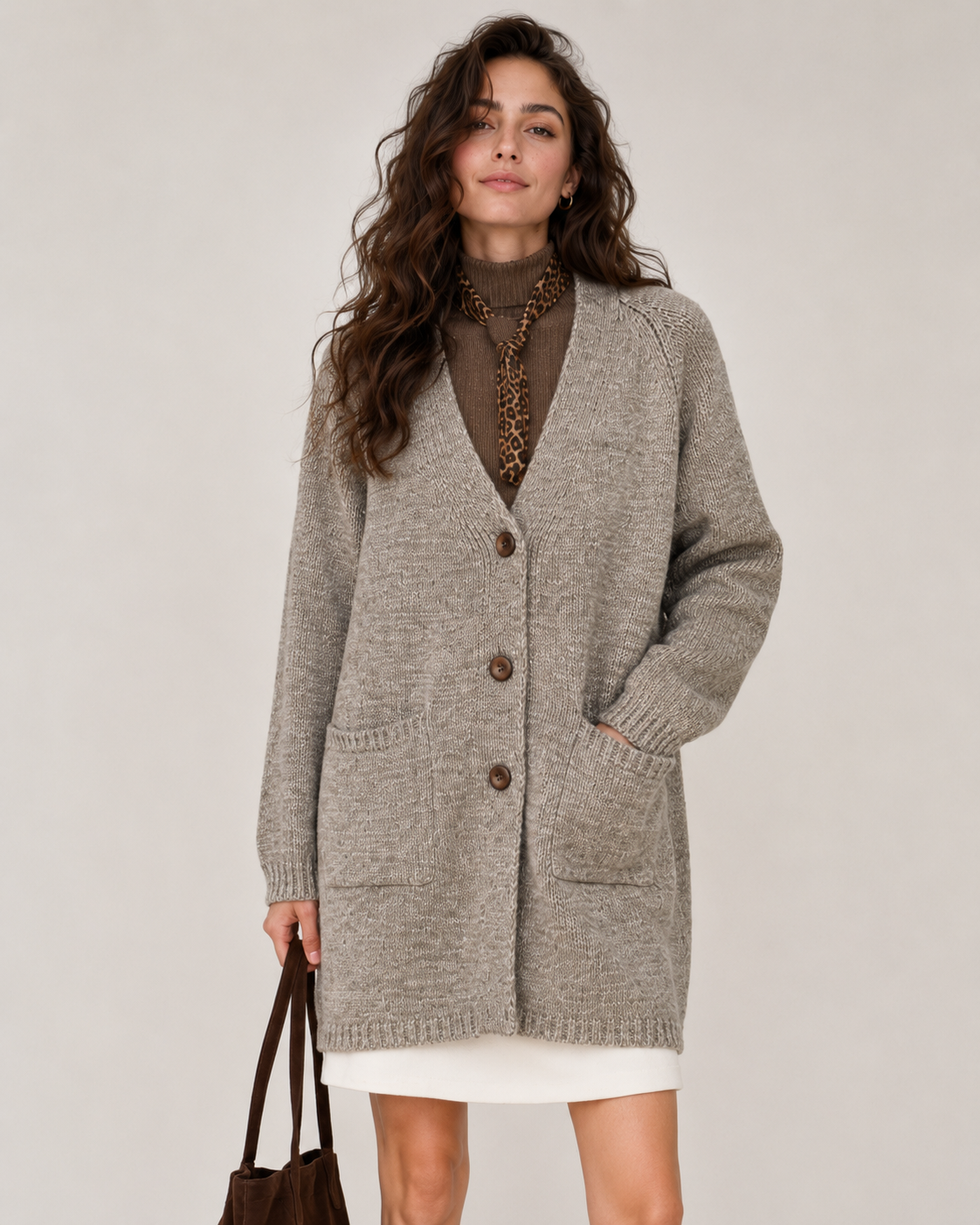 Women's Wool Blend V Neck Long Cardigan Sweater