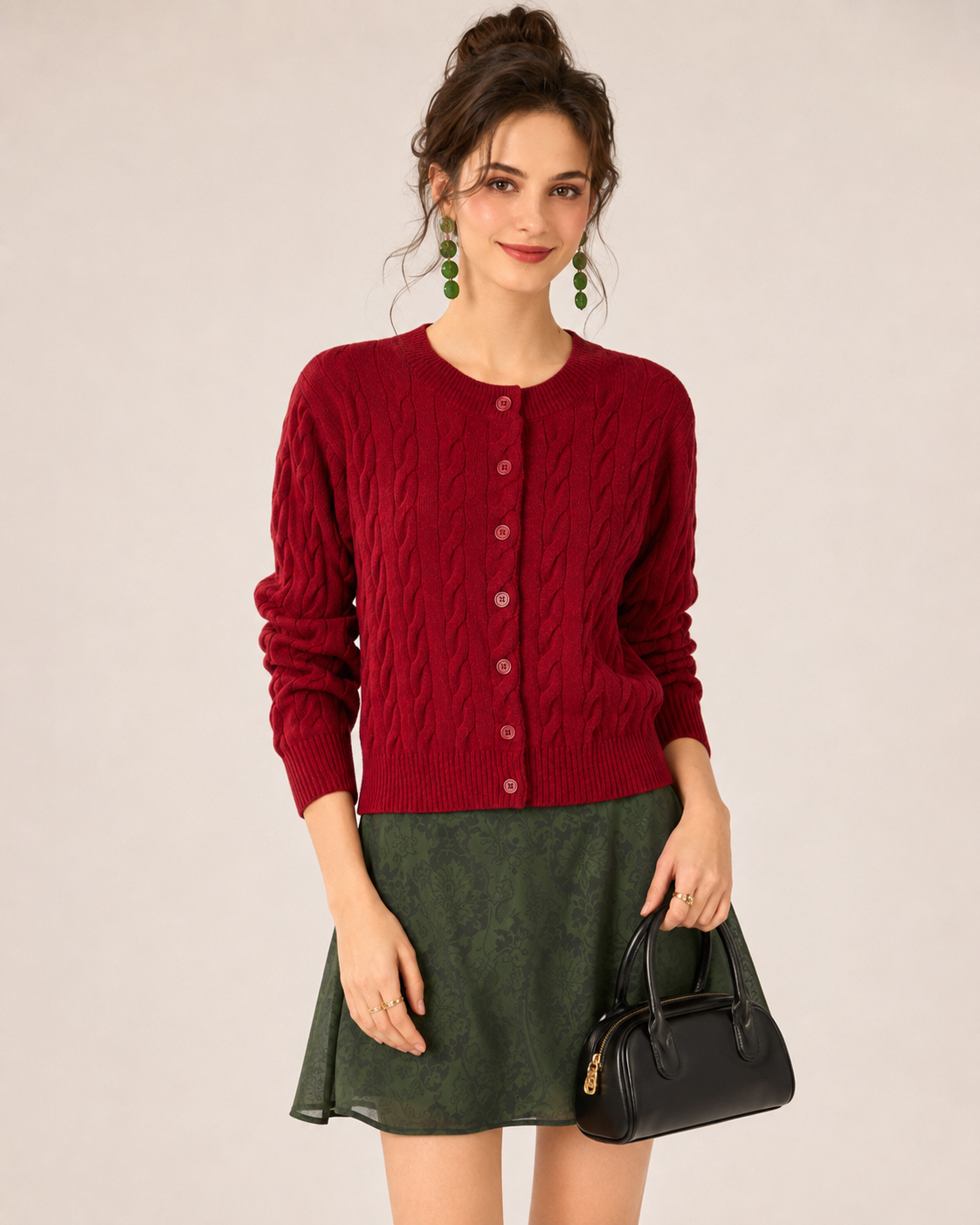 Women’s  Cable Knit Cardigan Sweater
