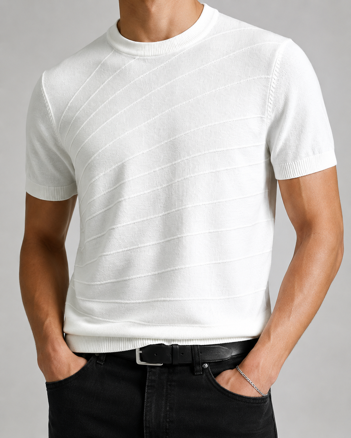 Men’s Old Money Stripe Knit Short Sleeve