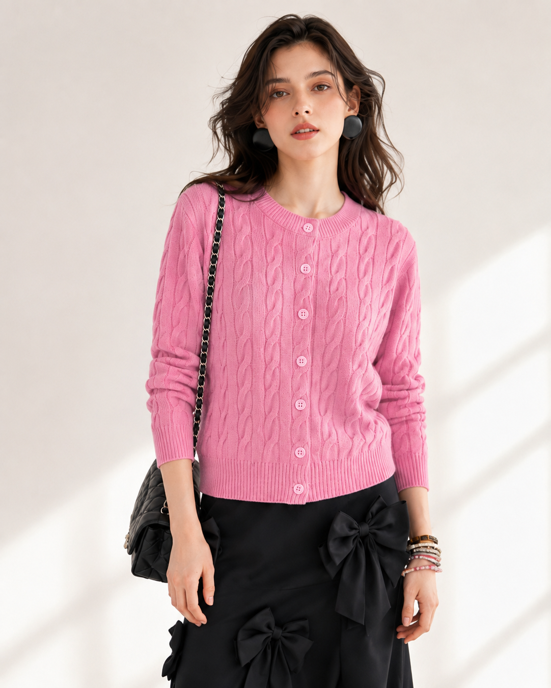 Women’s  Cable Knit Cardigan Sweater