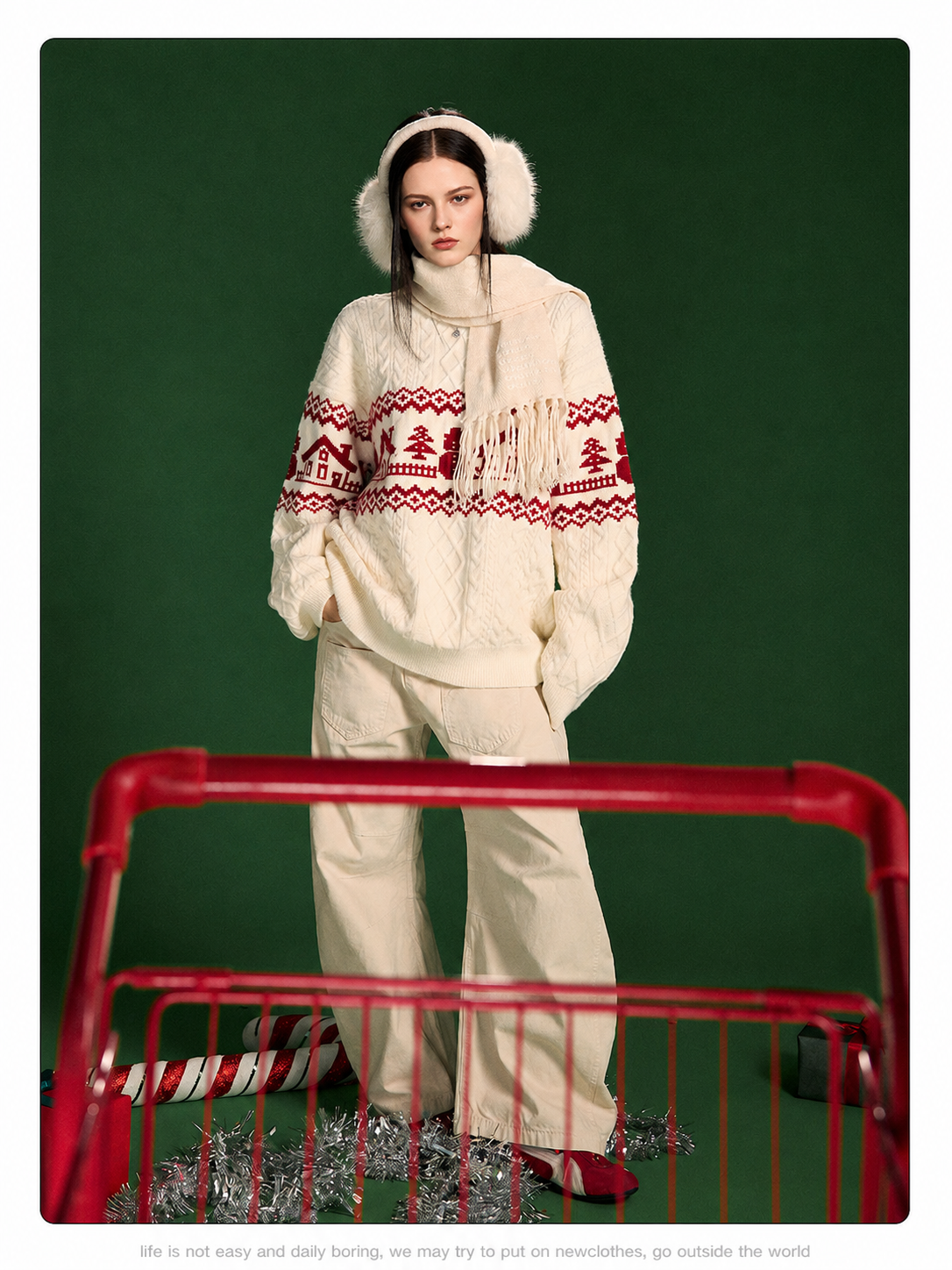 Unisex Christmas Fair Isle Wool Blend Sweater
