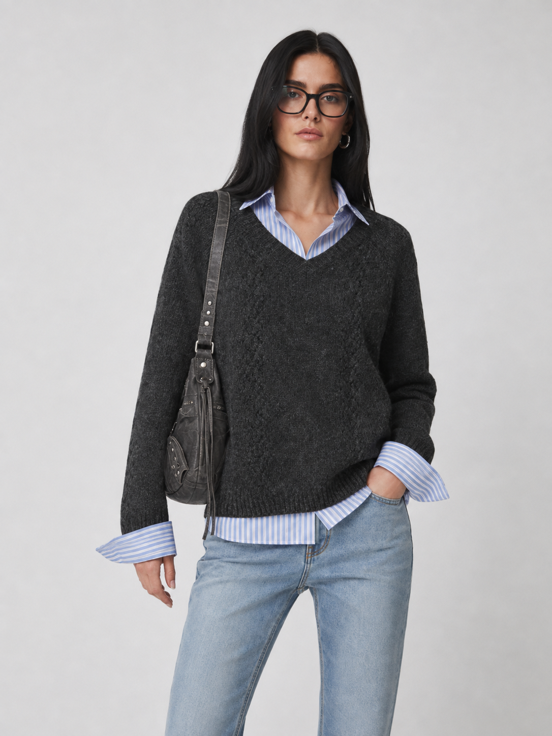 Women’s French Style Wool Blend Knit Sweater