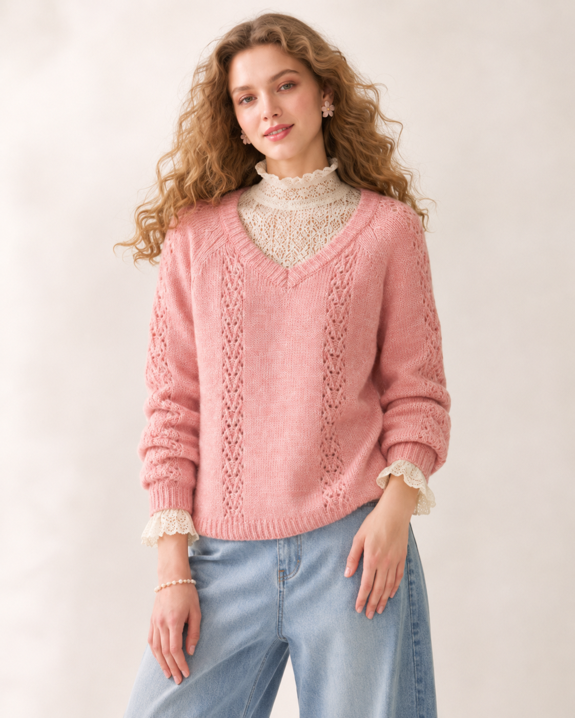 Women’s French Style Wool Blend Knit Sweater
