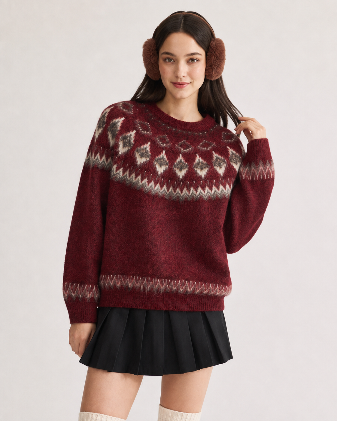 Unisex Red Fair Isle Christmas Sweater